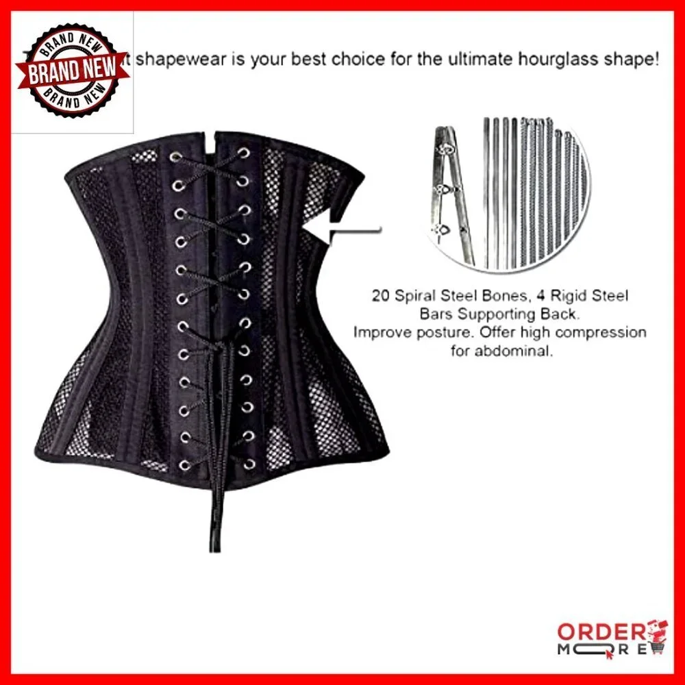 Longline Steel Boned Waist Trainer Corset Heavy Duty Shapewear Hourglass
